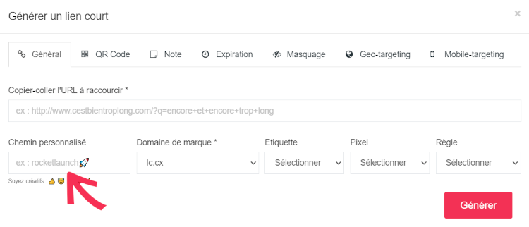 tuto créer un lien court lc.cx 3