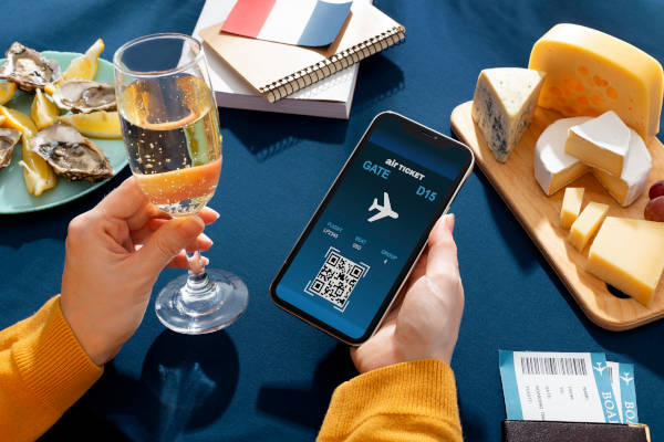 QR code de l'avion au restaurant