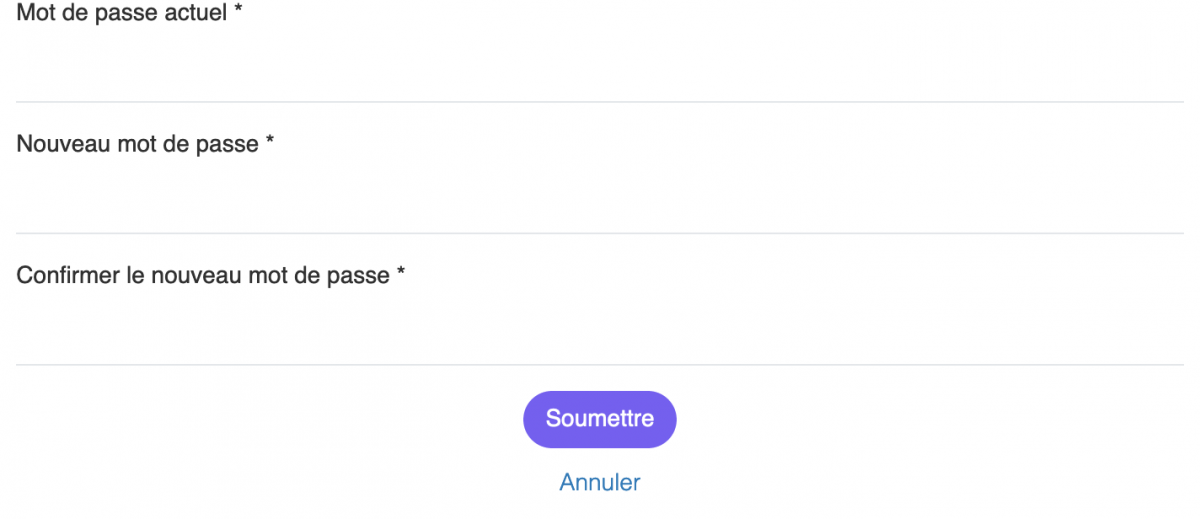 Comment changer son mot de passe - Nouveau mot de passe